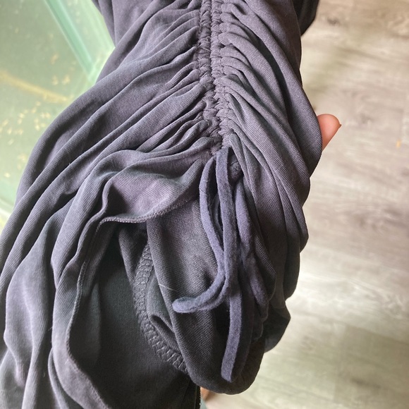 Free People Open Front Layering Long Sleeve Flowy Boho Black Top (M) - Picture 5 of 7